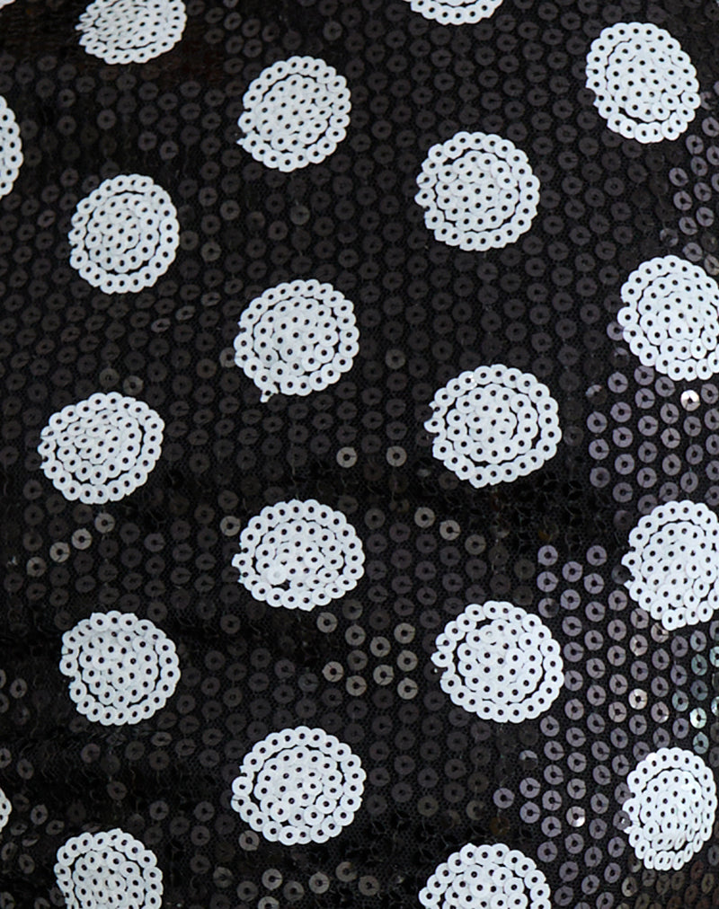 Felicita Top in Polka Sequin Monochrome