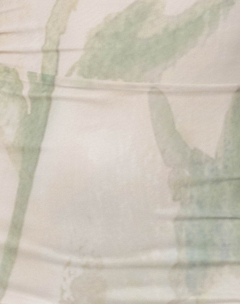 Flo Midi Dress in Abstract Painted Flower Blue