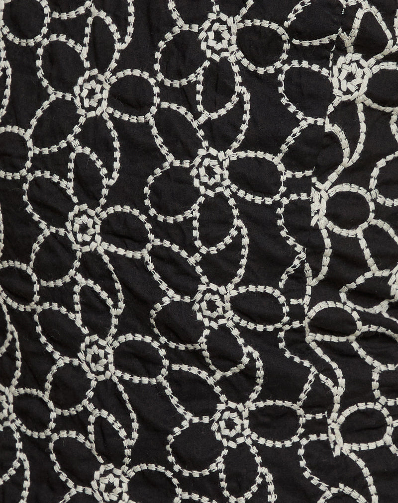 Florina Cami Top in Embroidery Flower Black