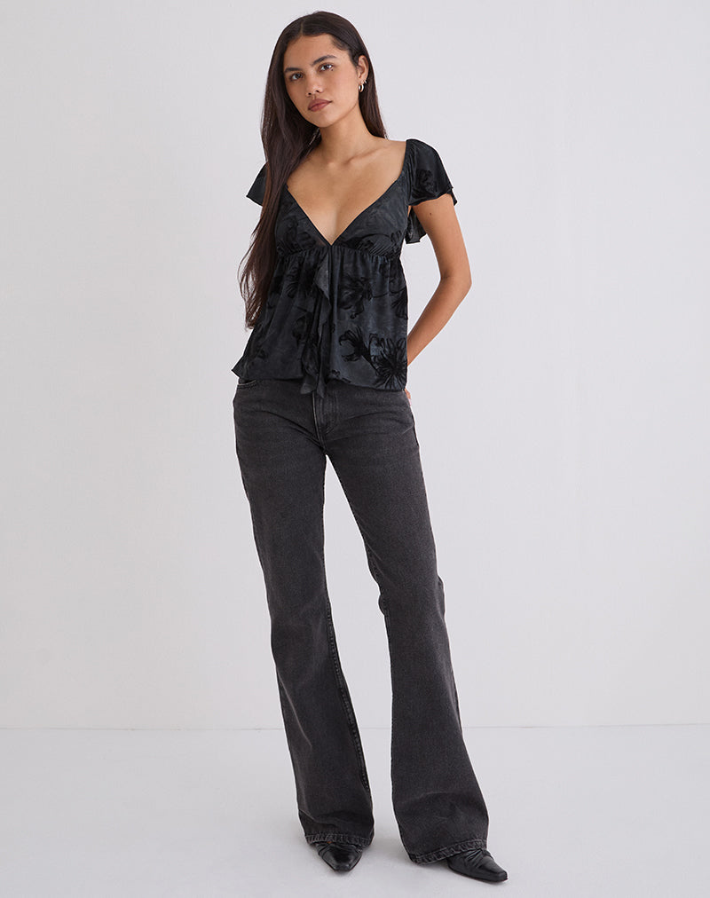 Fonzie Cami Top in Burnout Velvet Grey
