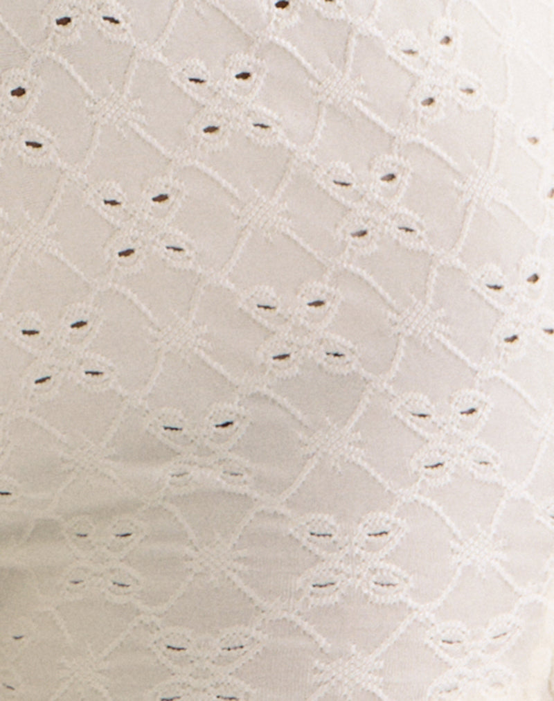 Shrine Short in Stretch Broderie Cream