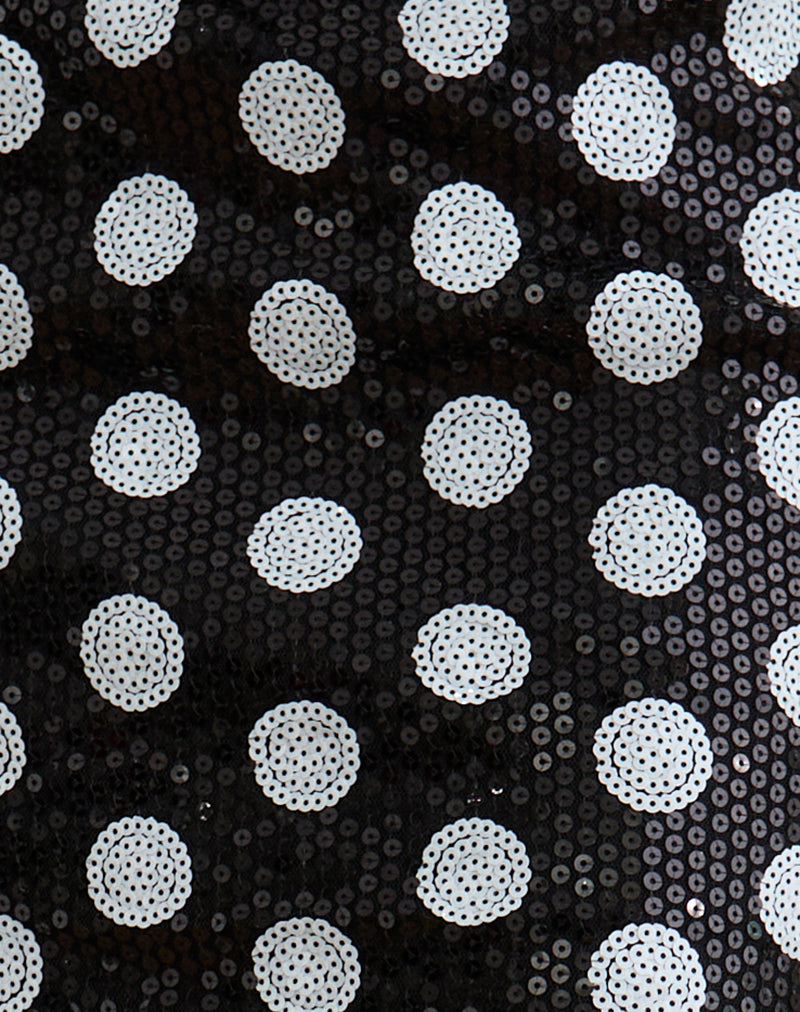 Gaera Skirt in Polka Sequin Monochrome