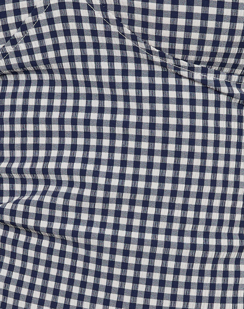 Gaika Cami Top in Seersucker Gingham Navy
