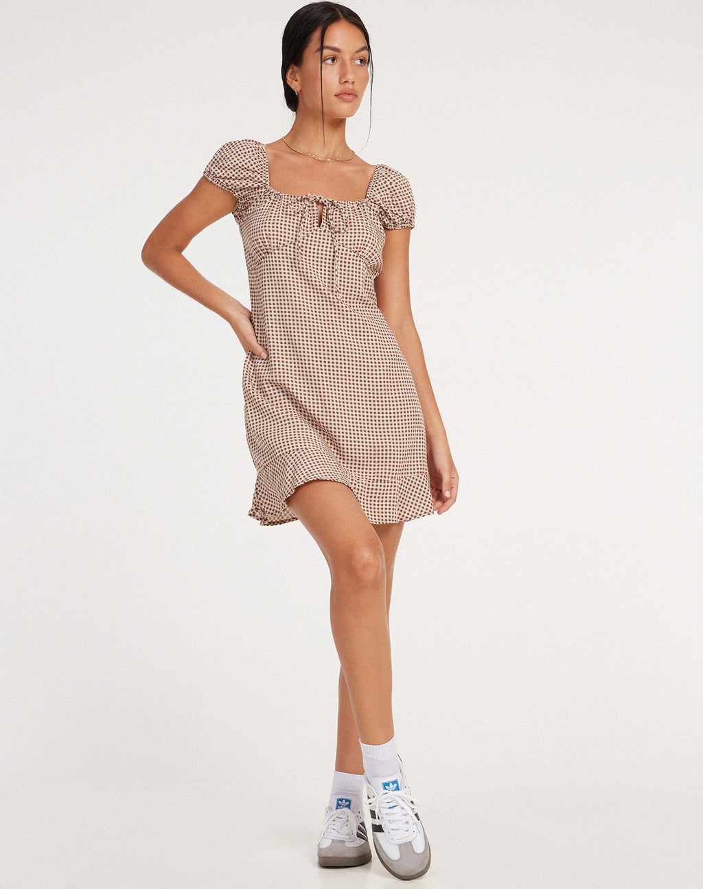 Galaca Mini Dress in Mini Gingham