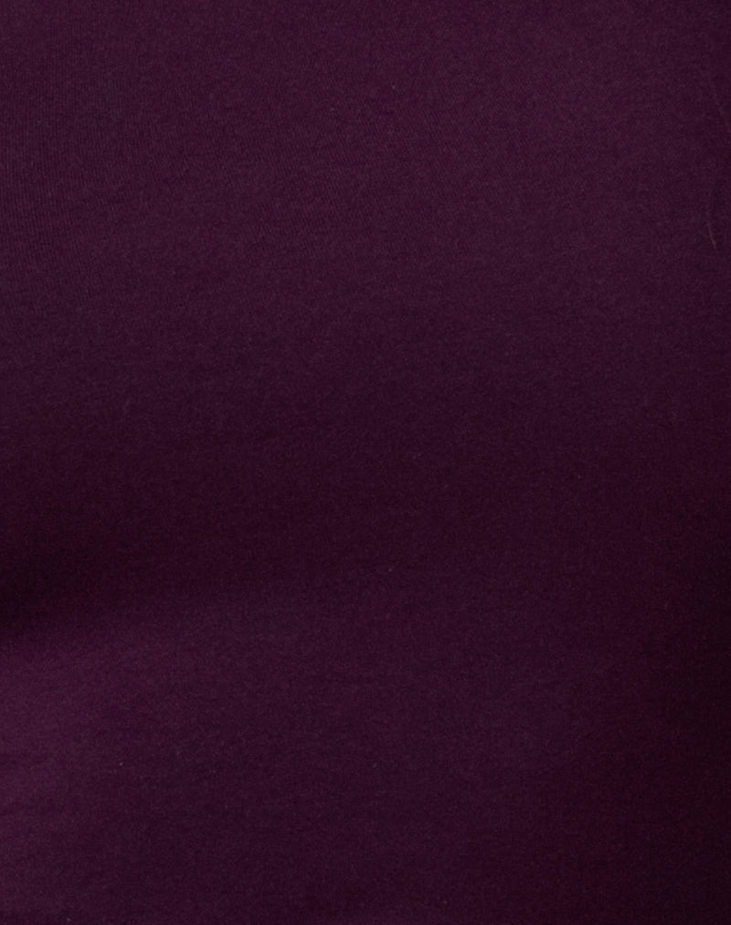 Galile High Neck Top in Jersey Fig