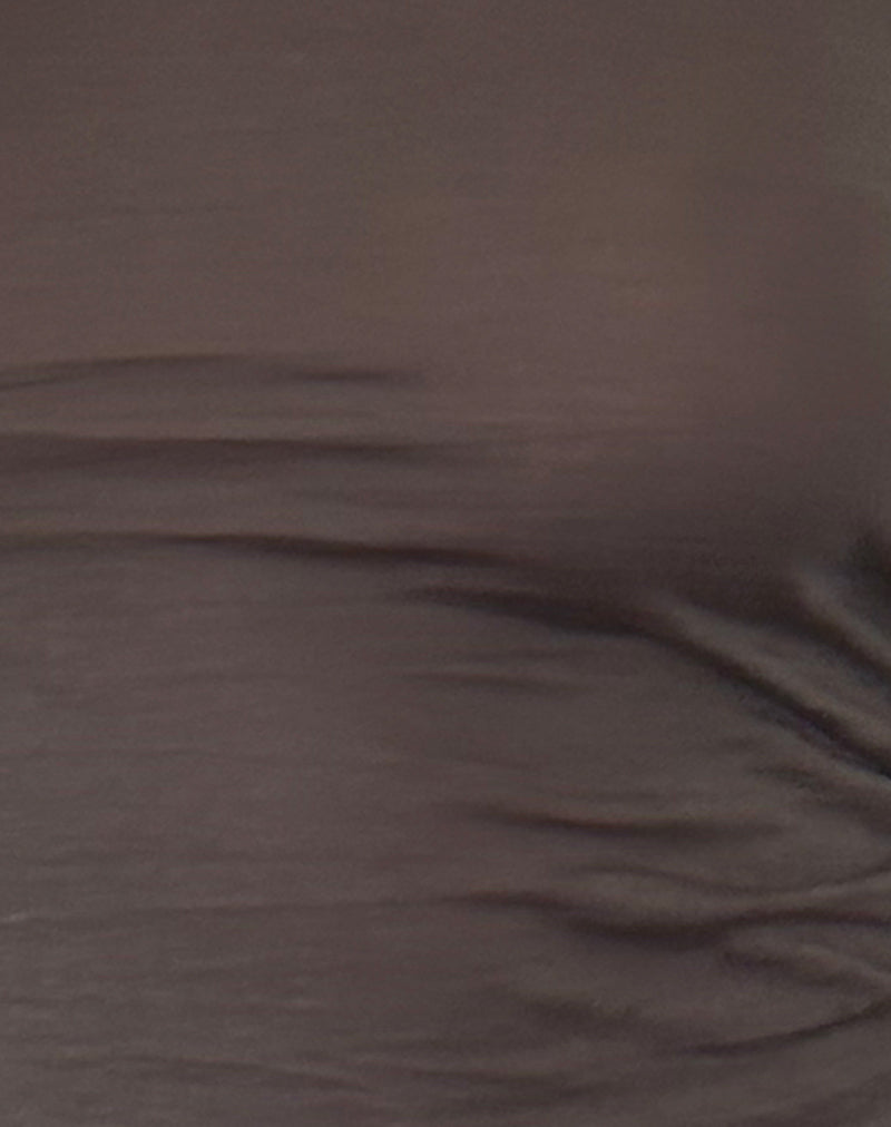 Gavya Long Sleeve Bardot Top in Olive Jersey