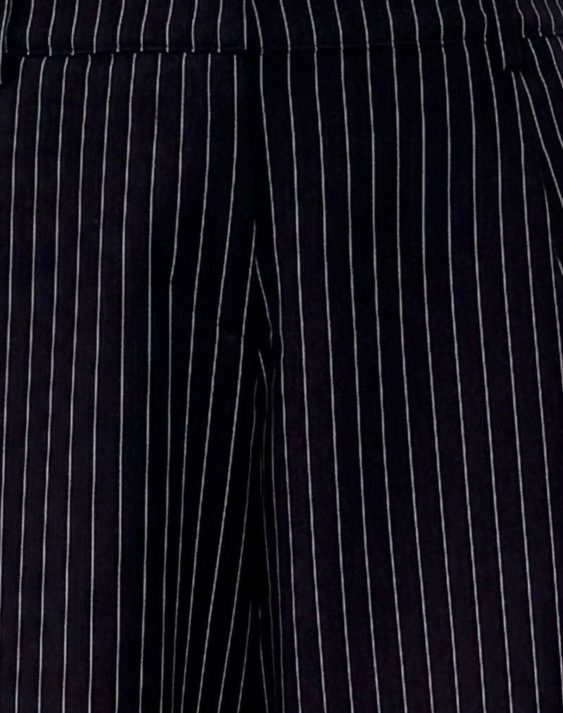 Hondra Trousers in Pinstripe Black