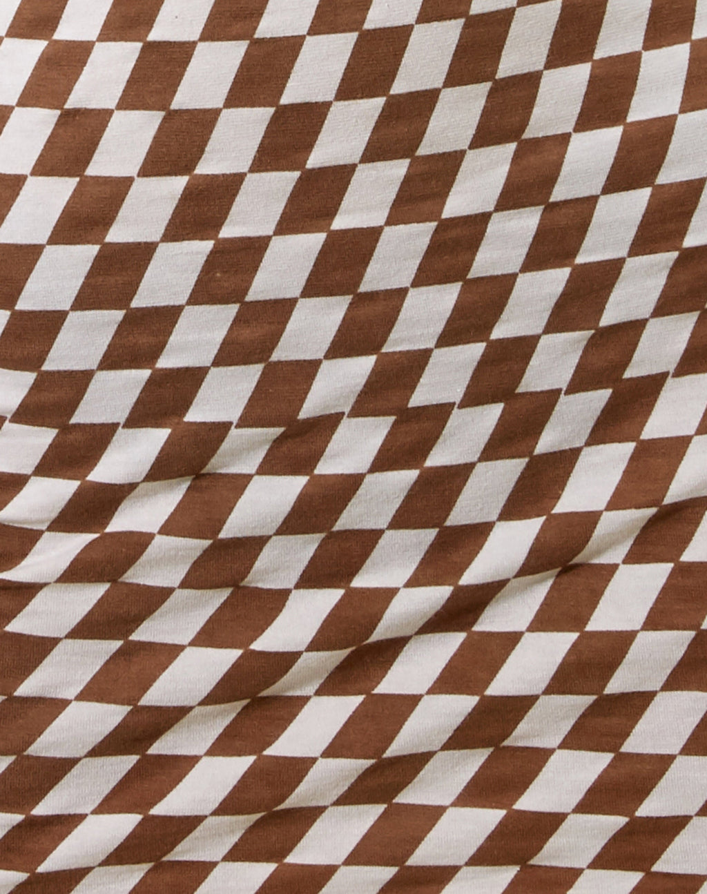 Gele Mini Dress in Diagonal Checker Tan and Ivory