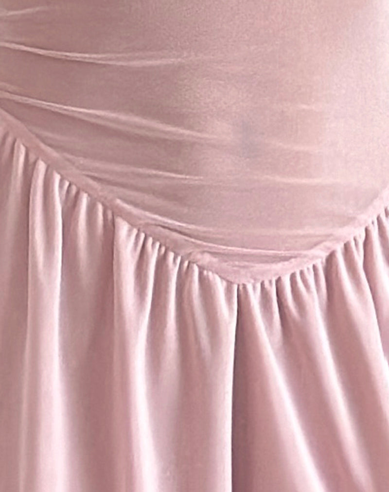 Geni Mini Dress in Mesh Baby Pink