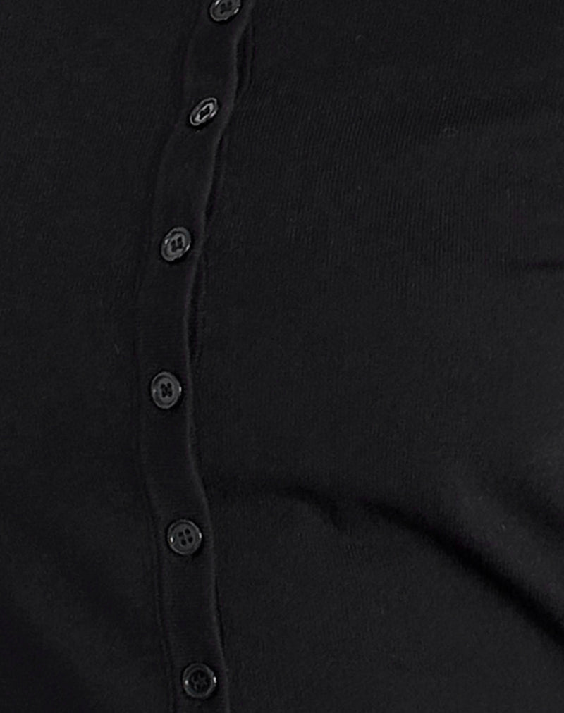 Giovanna Cardigan in Flat Knit Black