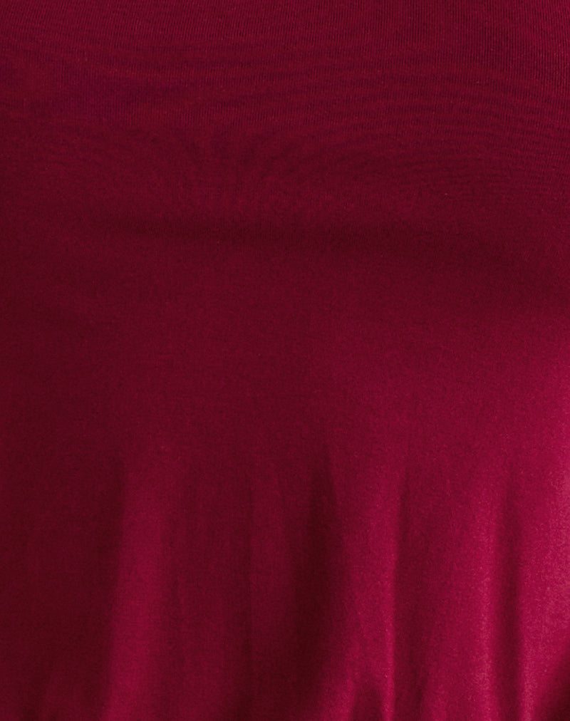 Giunea Knot Halter Top in Burgundy