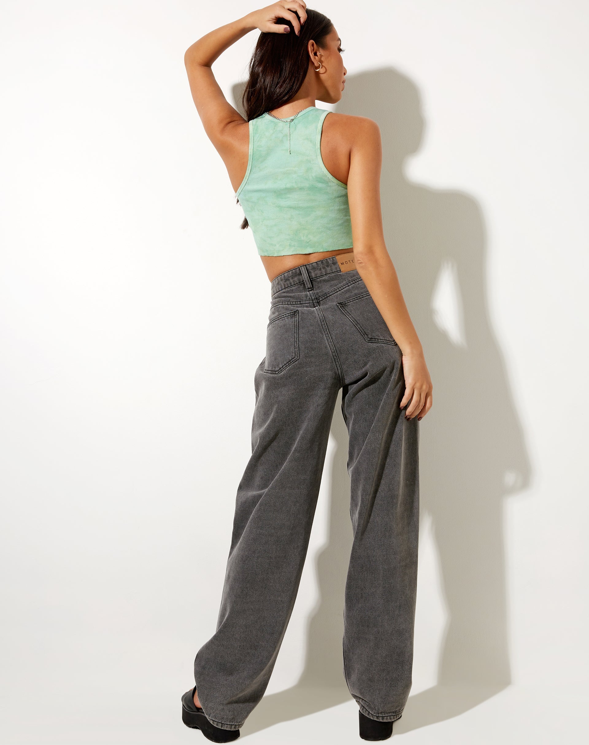 Givas Crop Top in Green Tie Dye