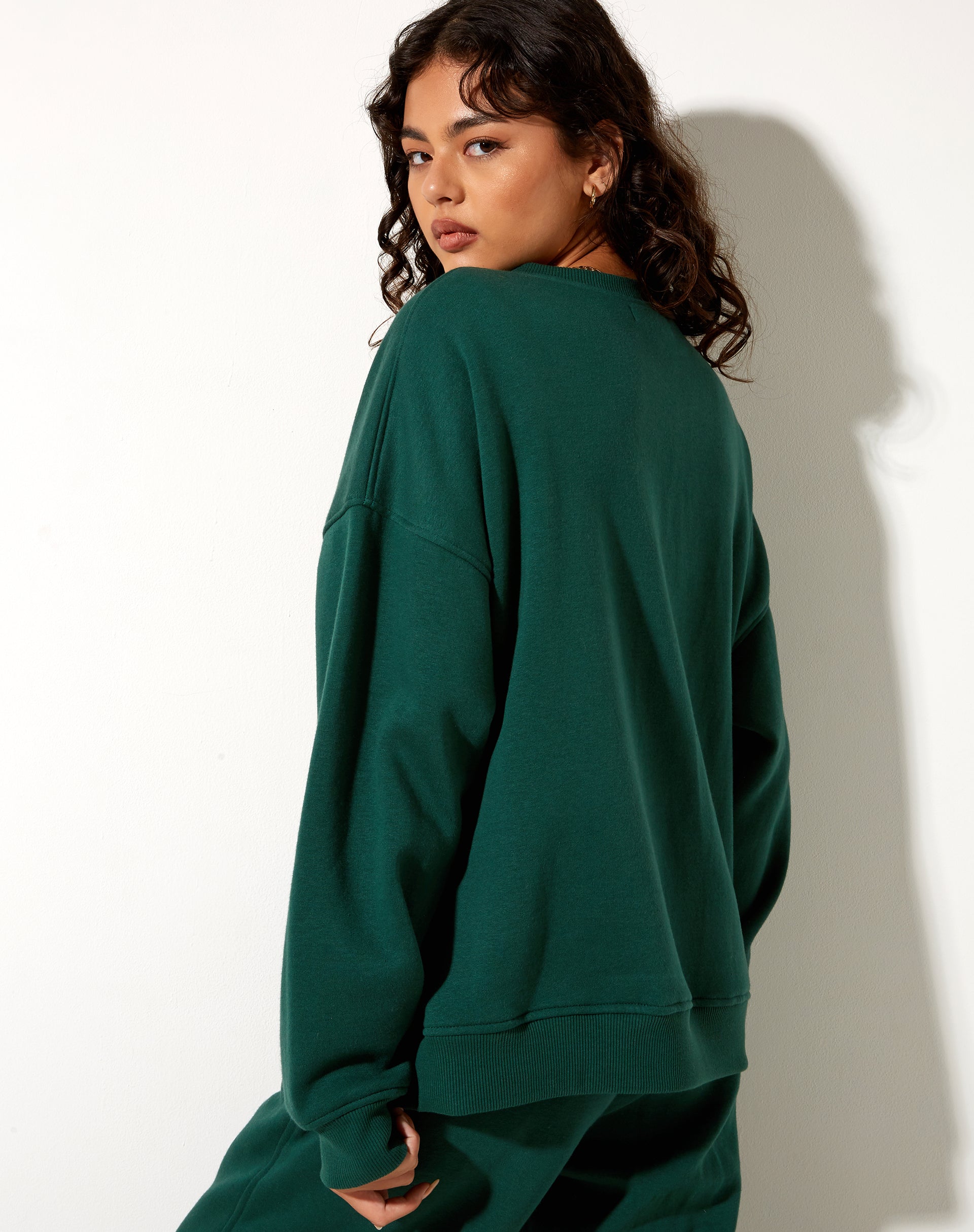 Glan Sweatshirt in Forest Green in Winning Team Mix Embro