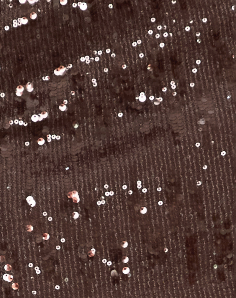 Biyaya Cami Top with Binding in Sequin Brown