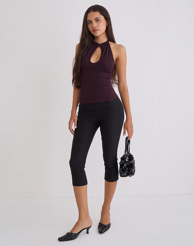 Gretita High Neck Top in Jersey Redwood