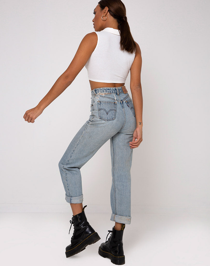 Guaco Crop  Top in Rib Ivory