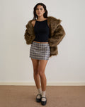 Guizio Mini Skirt in Sequin Vintage Check Brown