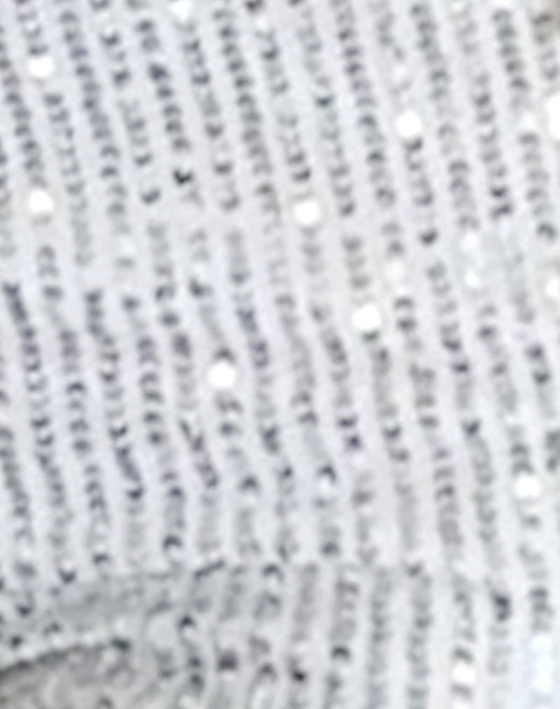 Erna Micro Shorts in Silver Chrome Sequin