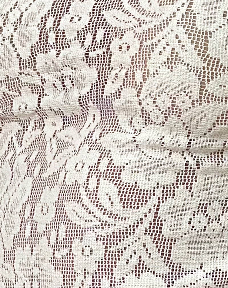 Halfi Long Sleeve Top in Hibiscus Crochet Lace Ivory