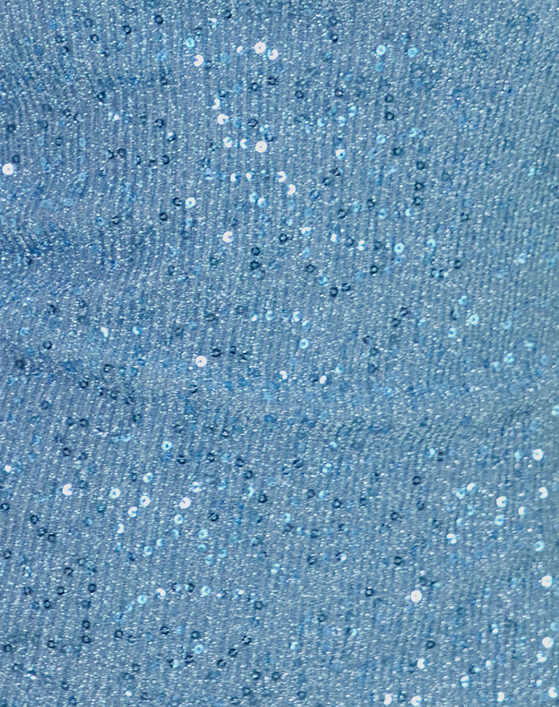 Hamal Mini Dress in Sequin Blue