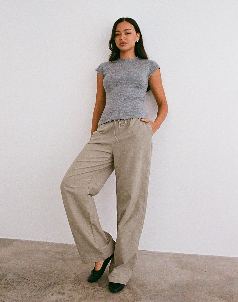 Wasic Wide Leg Trouser in Biscotti
