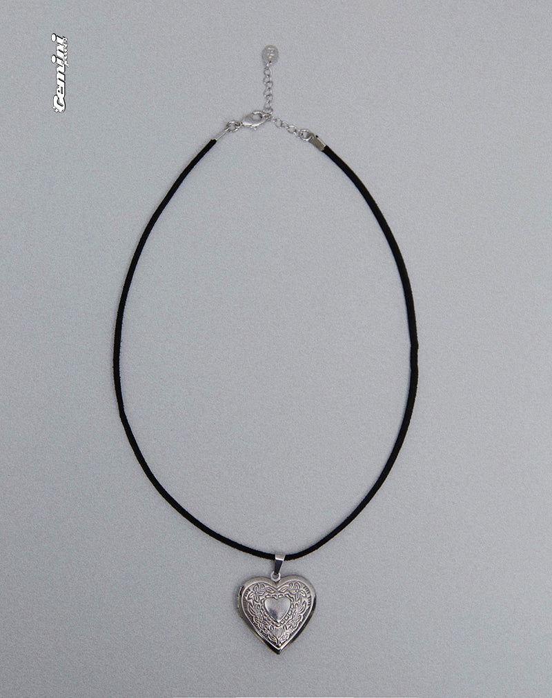 Harley Cord Heart Locket Necklace by Gemini Jewels