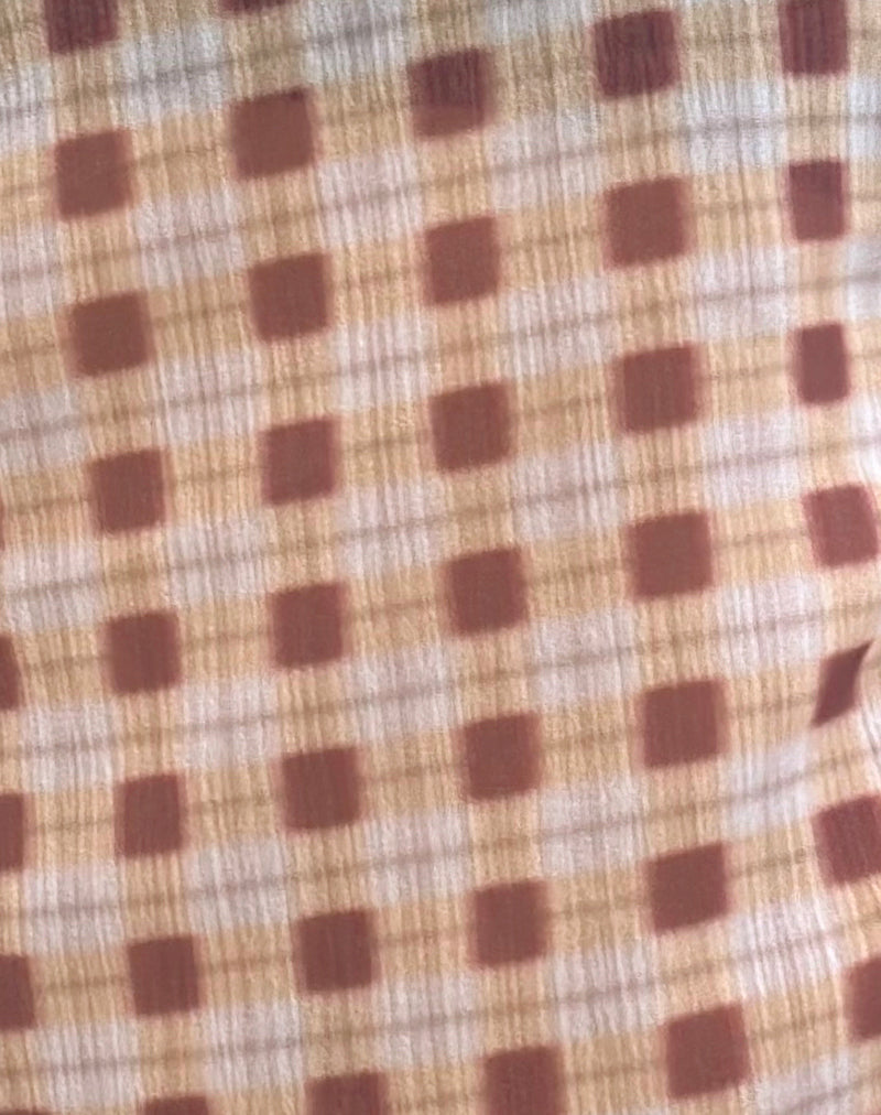 Hea Top in Chiffon Blurred Check Peach