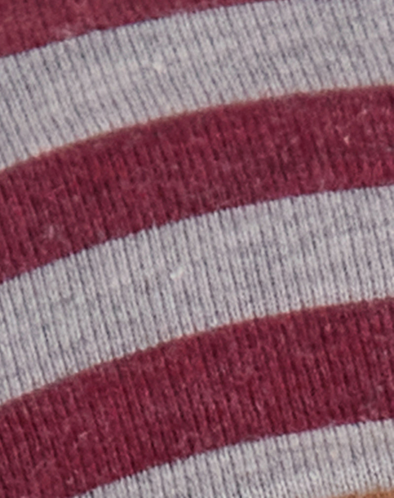 Headband in Burgundy and Grey Stripe