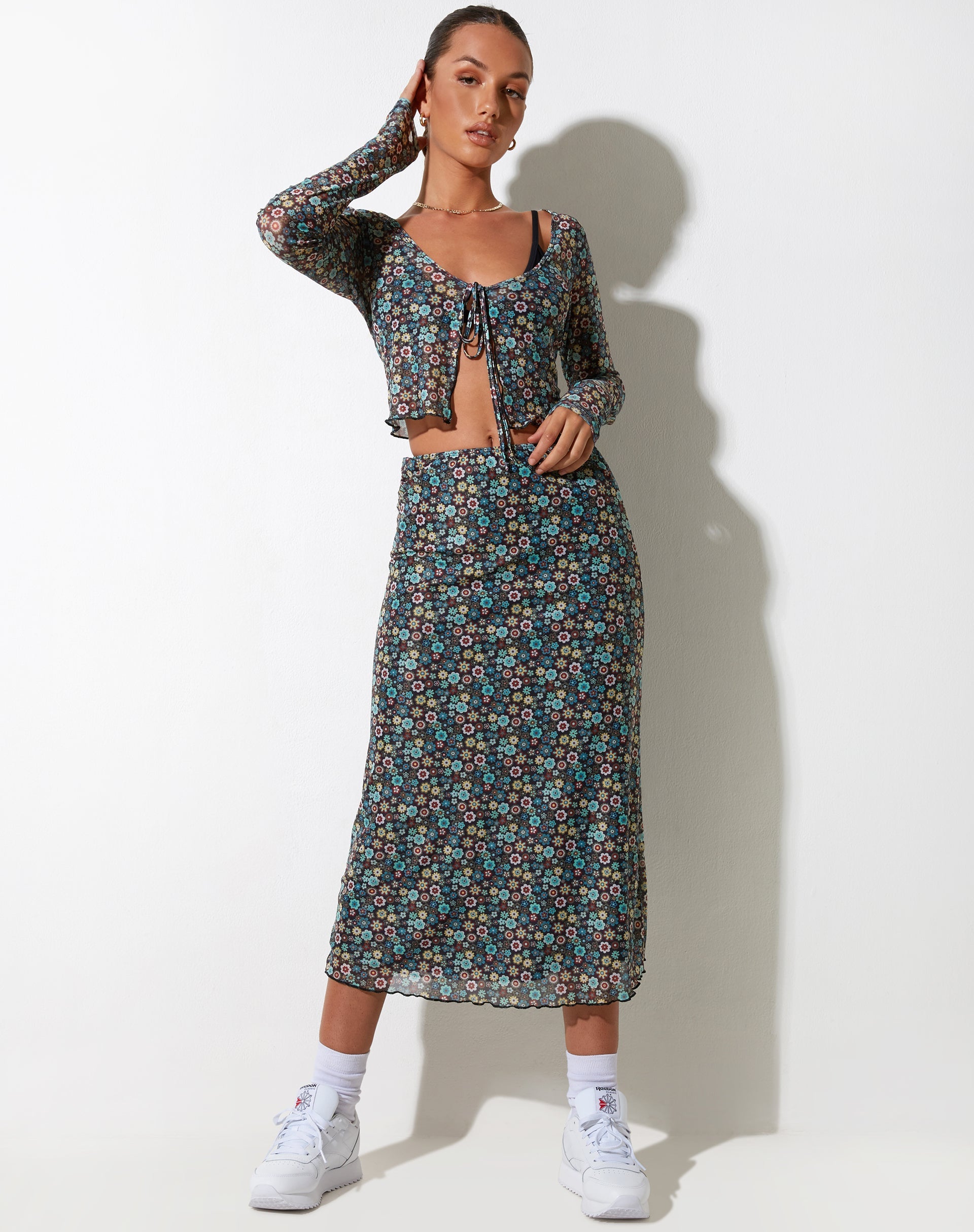 Lassie Maxi Skirt in Folk Floral