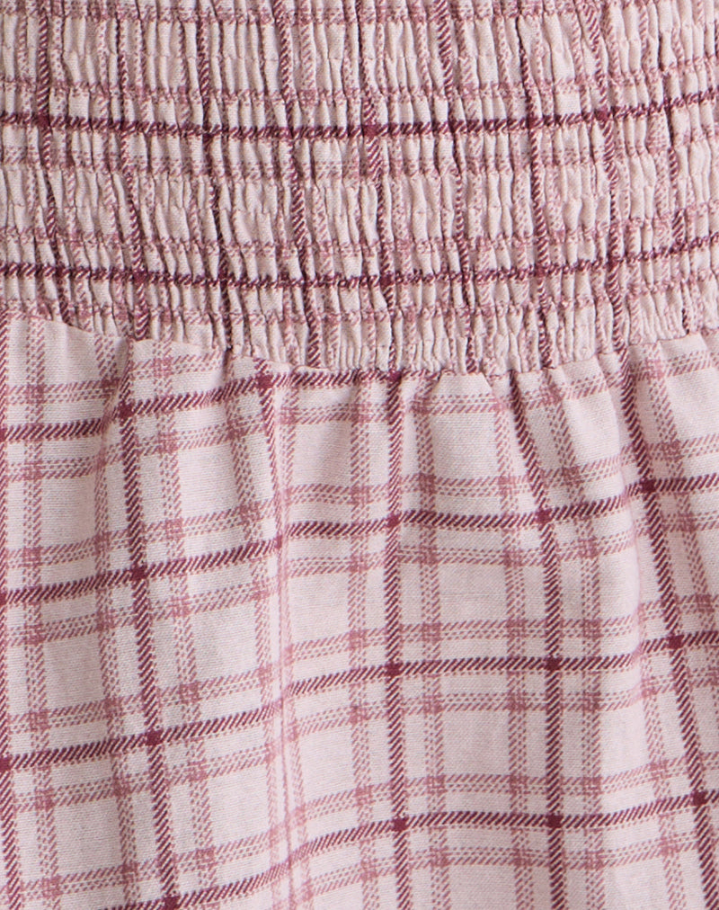Hevoria Mini Dress in Basic Tartan Pink