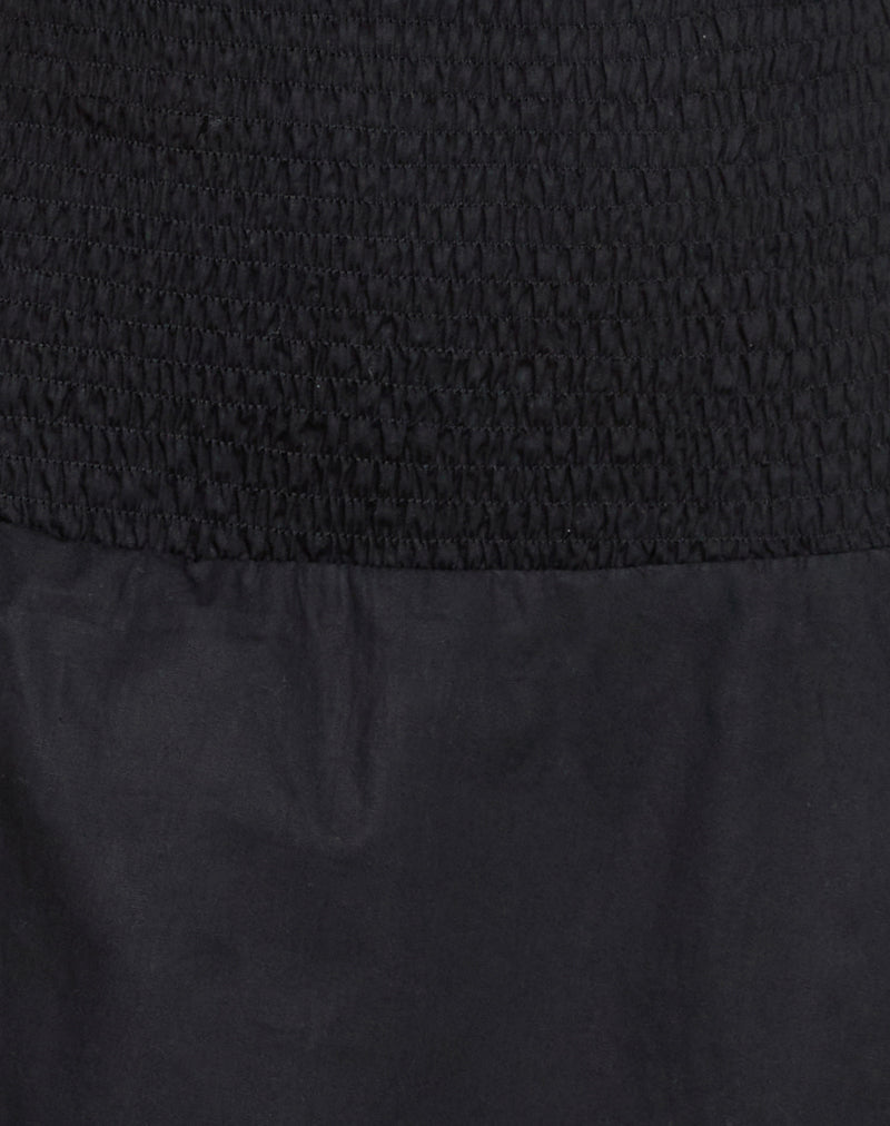 Hevosia Ruched Mini Dress in Black