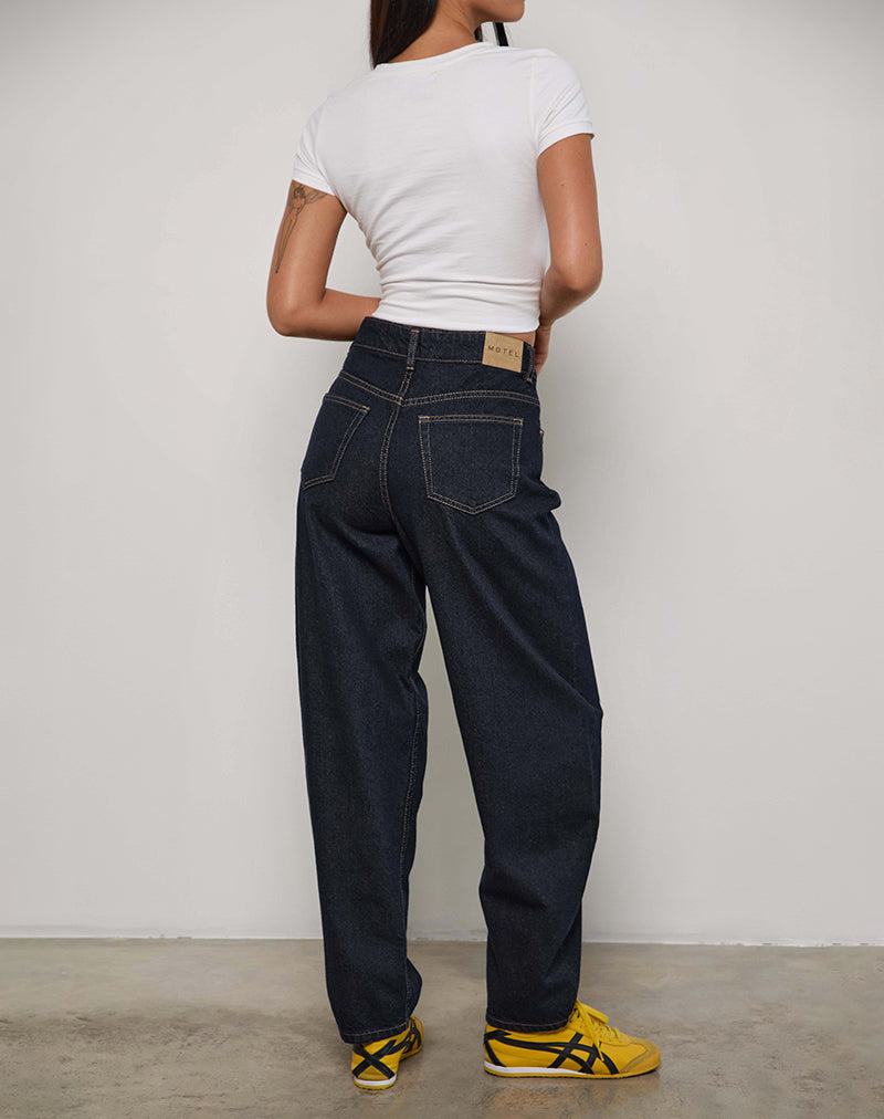 High Rise Barrel Jean in Indigo