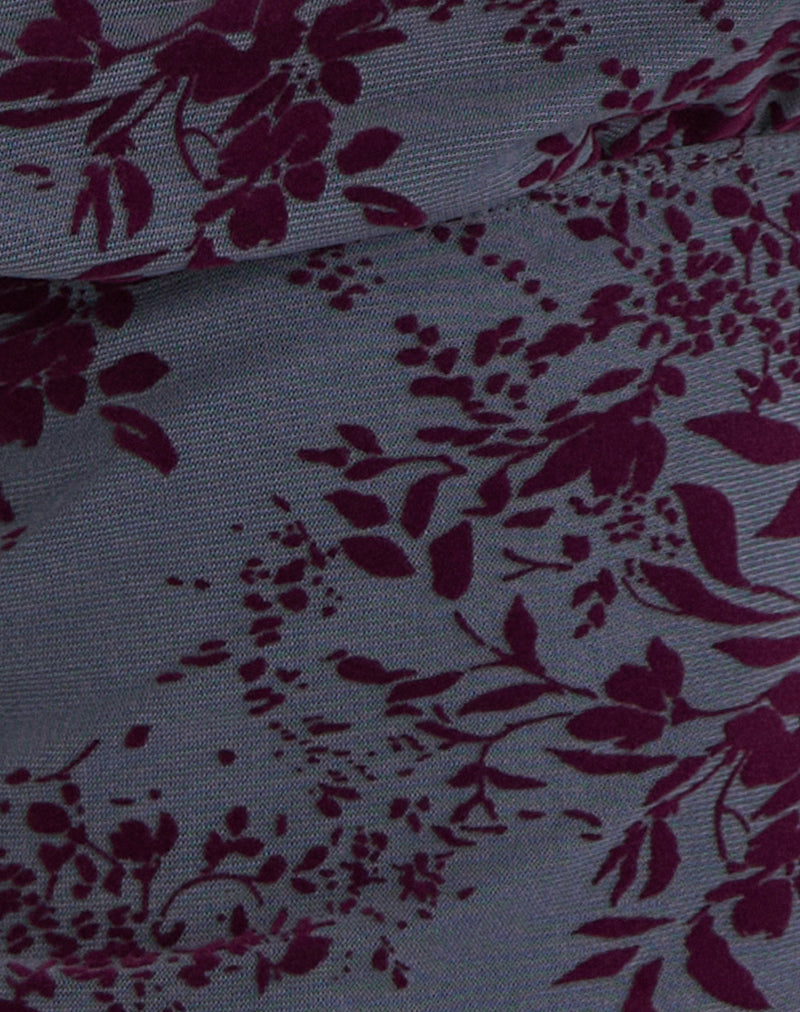 Hineba Top in Fine Leaf Flock Smoke Grey