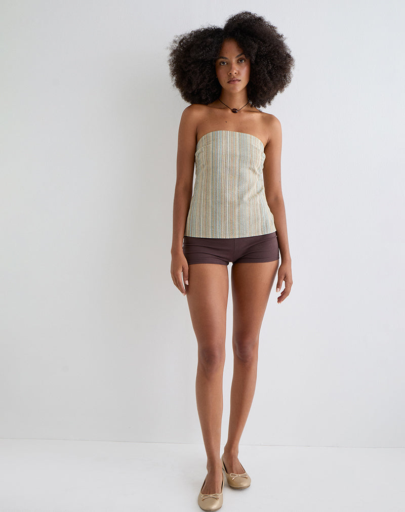 Hisana Bandeau Top in Stripe Yellow