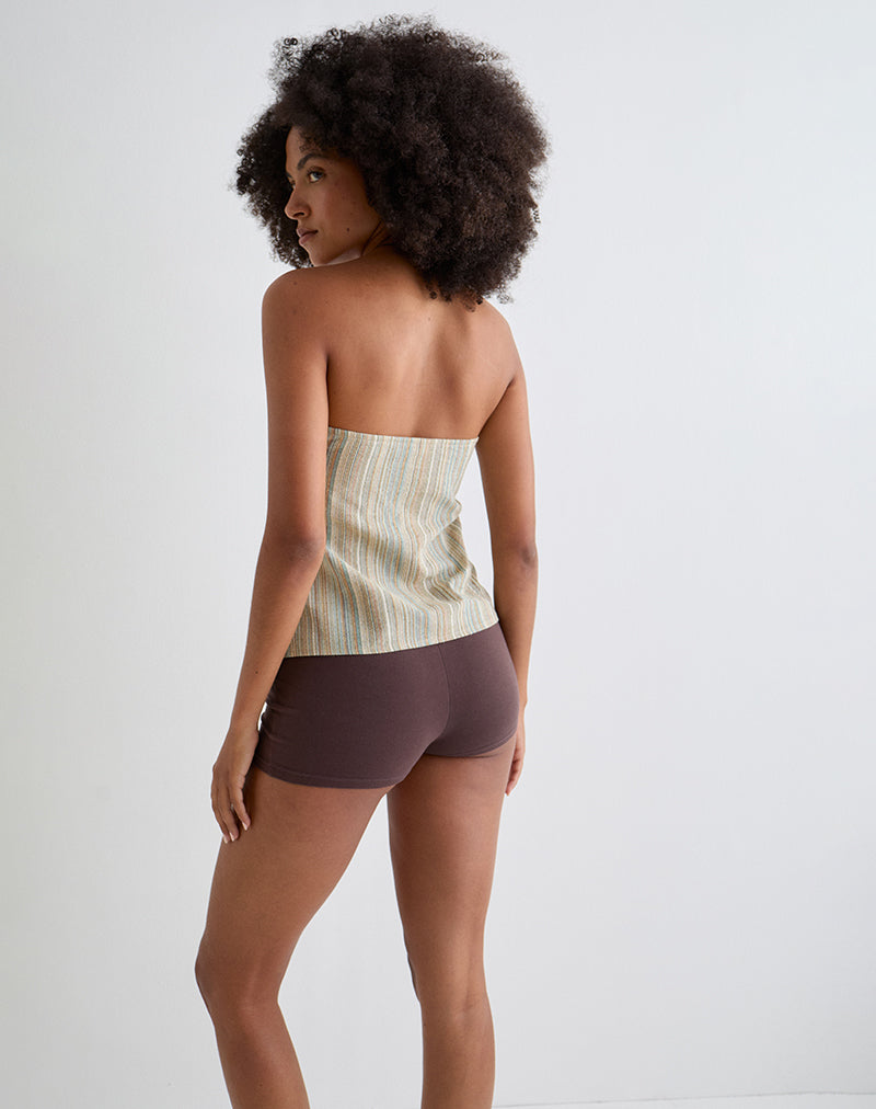 Hisana Bandeau Top in Stripe Yellow