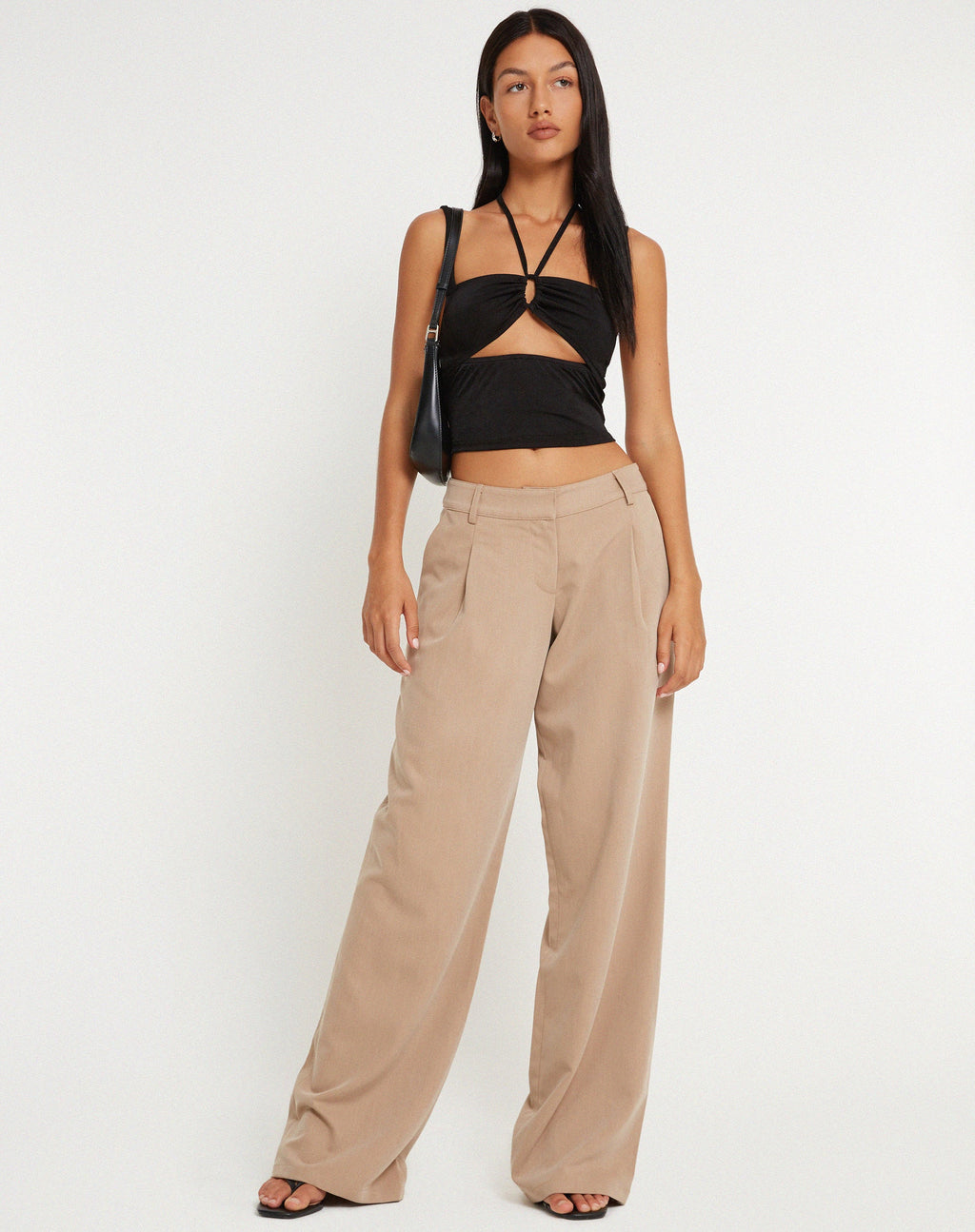 Hondra Wide Leg Trouser in Beige