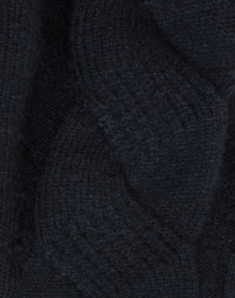 Hood Hat in Knit Black