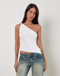 Idra Asymmetric Top in Jersey Ivory