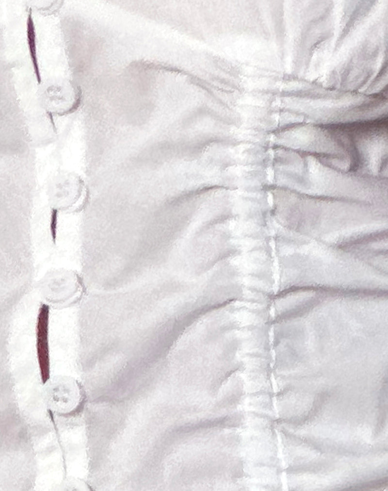 Ilase Ruched Blouse in White