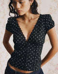 Ilias Corset Top in Basic Polka Black
