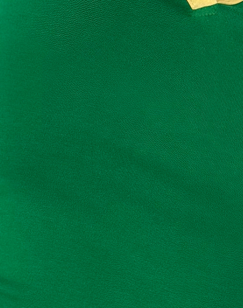 Isda Top in Bush Green with Lemonade Binding