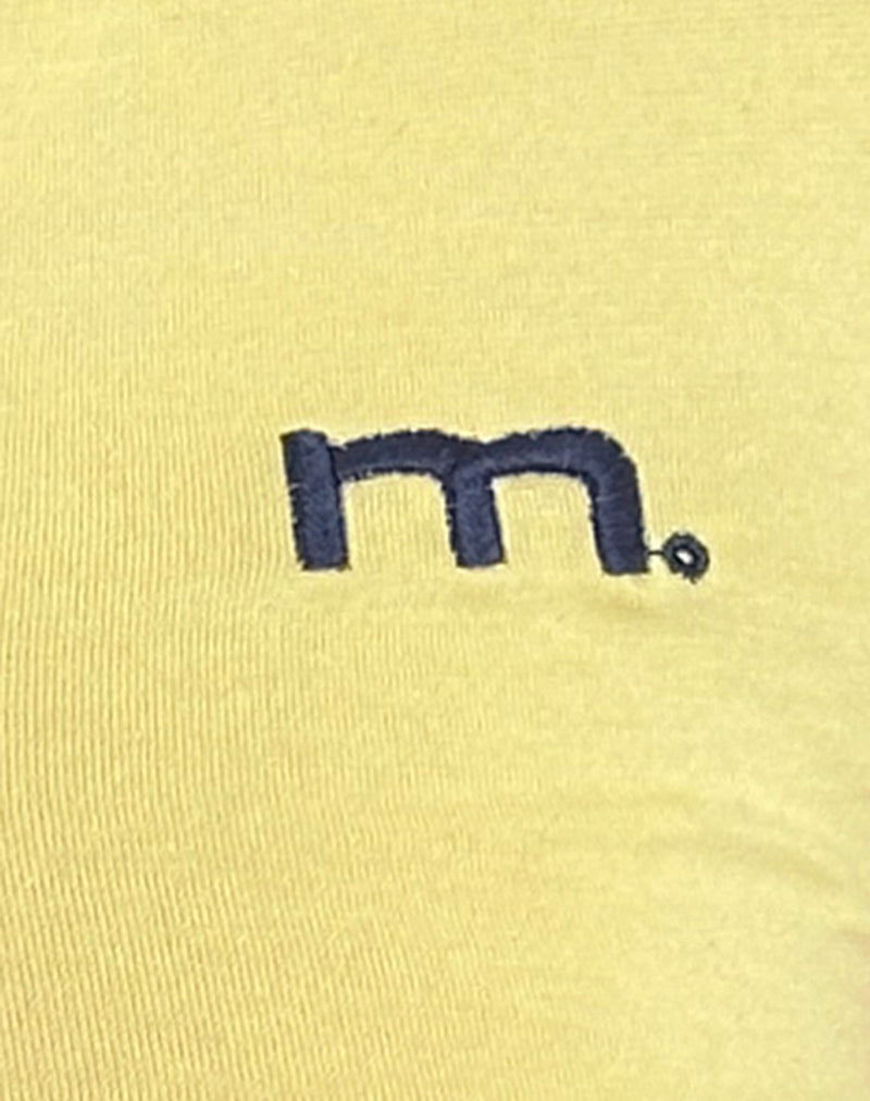 Isda Top in Lemonade with Navy Binding and M Emb