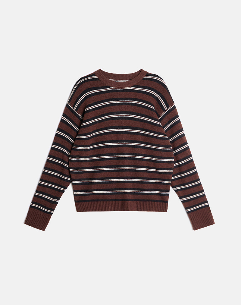Ishari Jumper in Stripe Brown Multi
