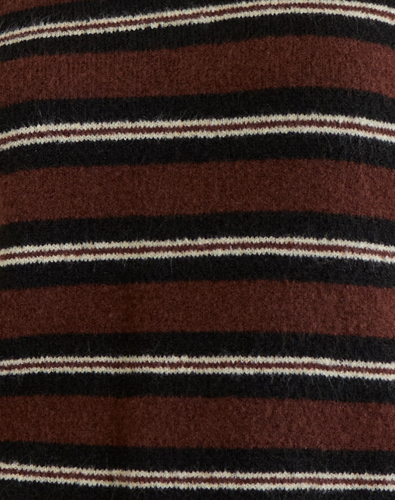 Ishari Jumper in Stripe Brown Multi