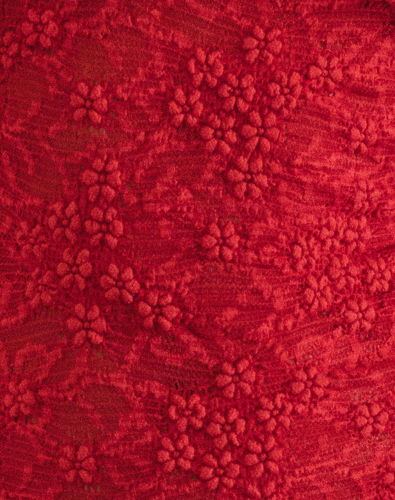 Ismene Mini Dress in Unlined Lace Red