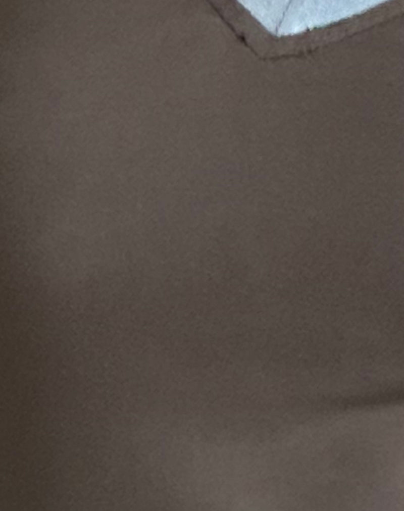 Izolde Baby Tee in Cloudburst with Nantucket Blue Binding and M Embroidery