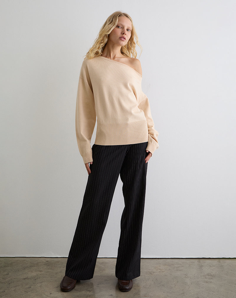 Jalira Asymmetric Jumper in Cream