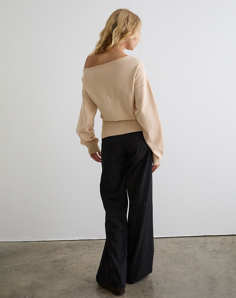 Jalira Asymmetric Jumper in Cream