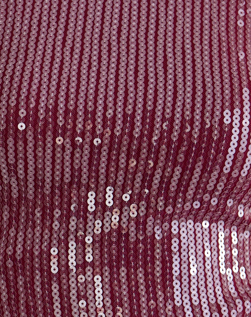 Jalwa Long Sleeve Top in Sequin Maroon