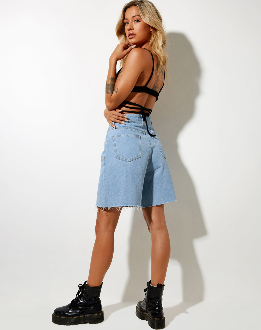 Jamaria Bralette Top in Rib Black